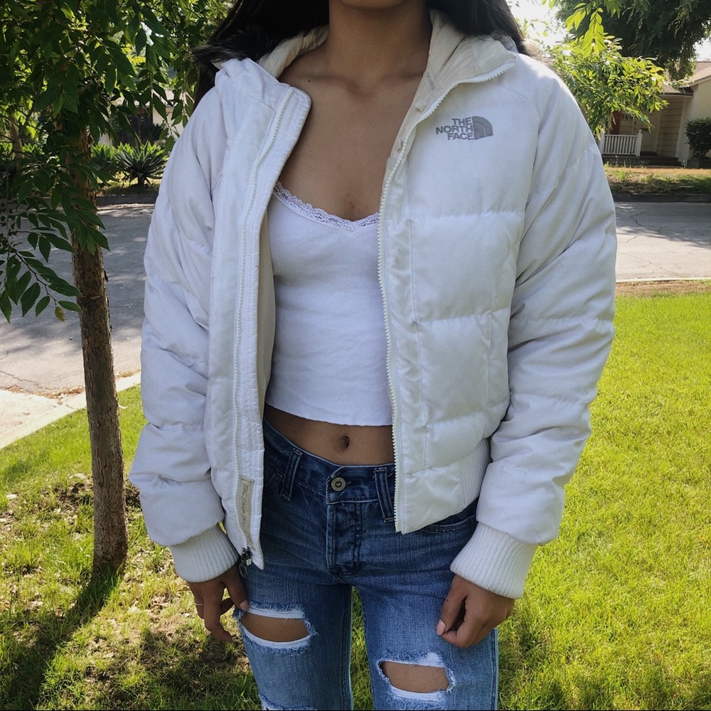 north face white puffer jacket